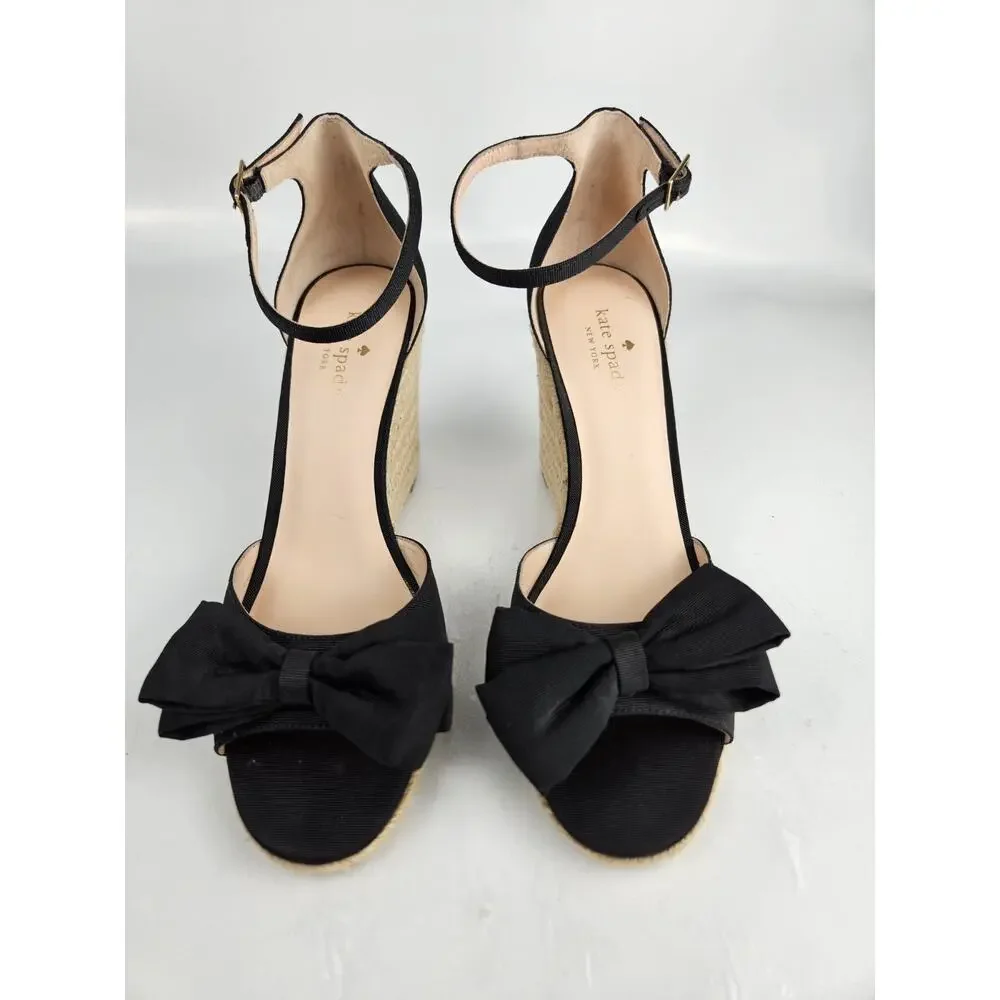 Kate Spade New York Womens Size 10.5 M Espadrille‎ Knot-Front Wedge Sandals